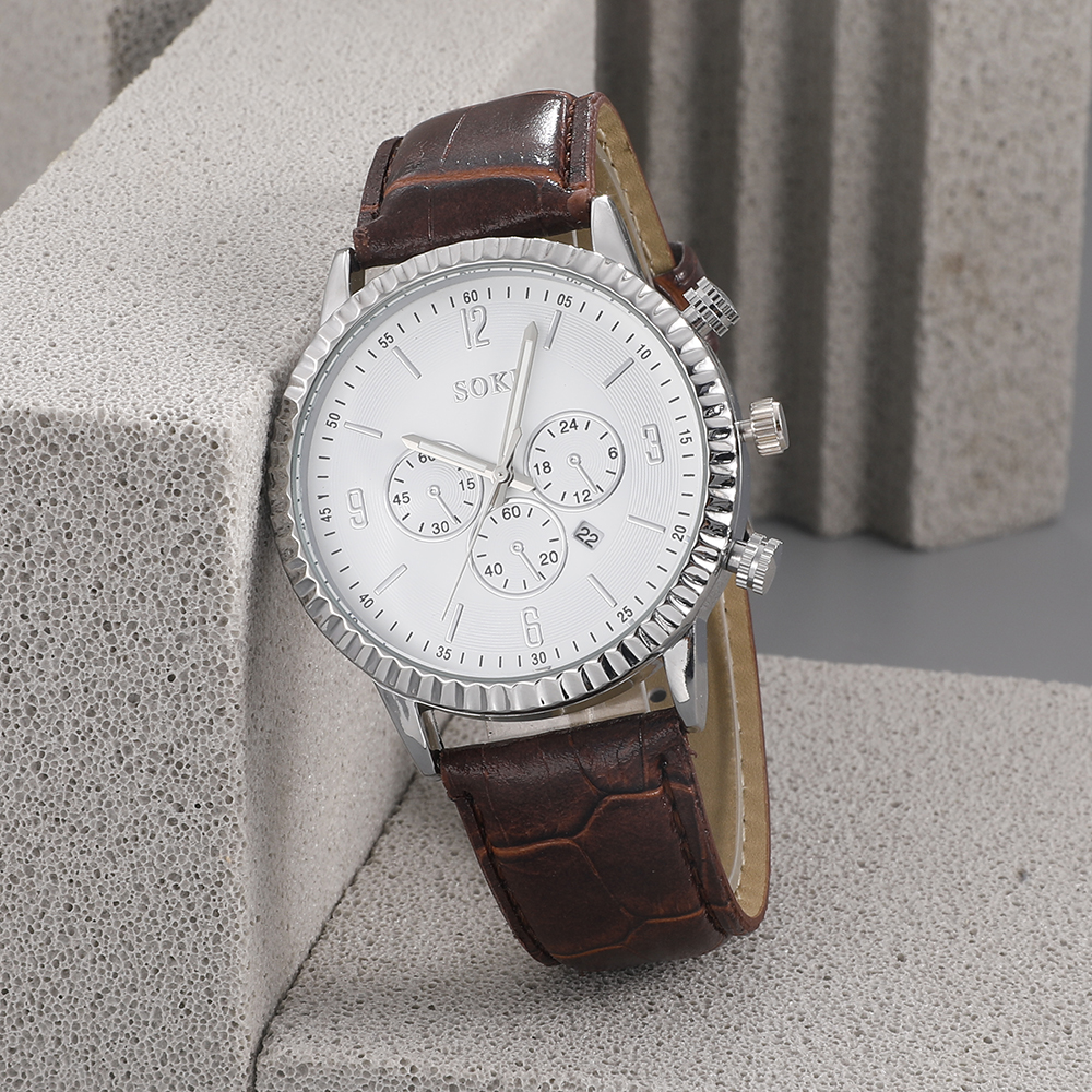 Fashion Round Buckle Quartz Menu0027s Watches