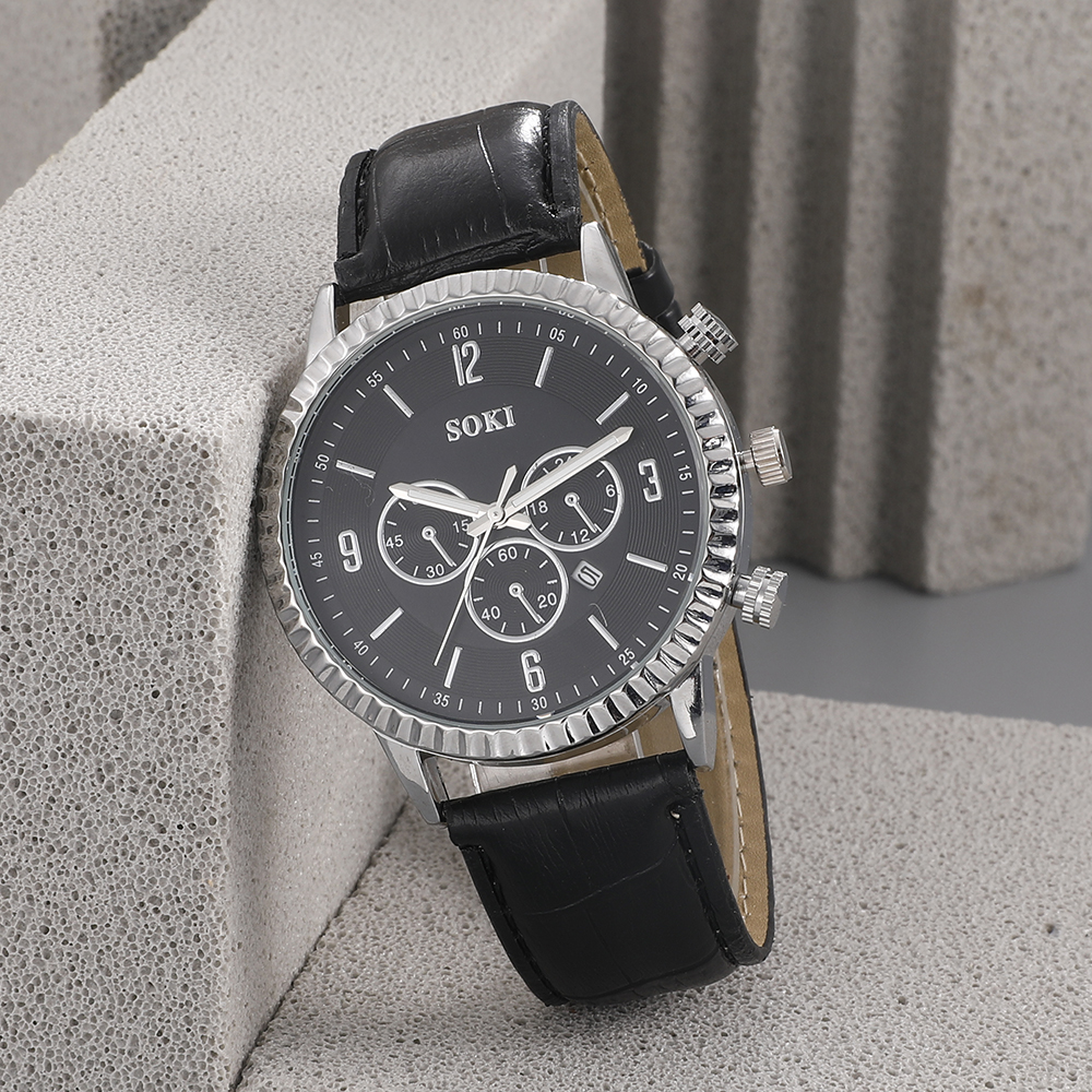 Fashion Round Buckle Quartz Menu0027s Watches