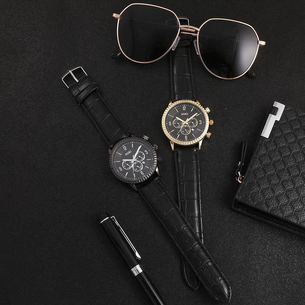 Fashion Round Buckle Quartz Menu0027s Watches