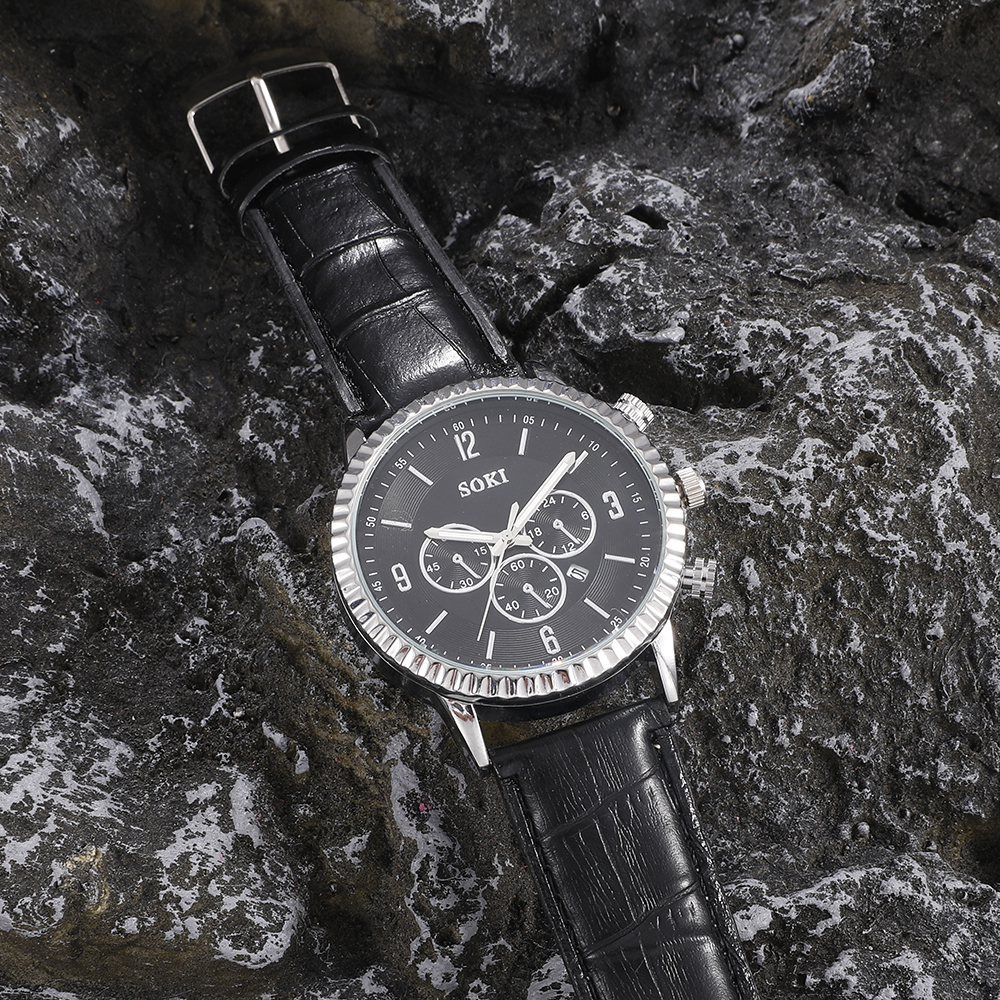 Fashion Round Buckle Quartz Menu0027s Watches