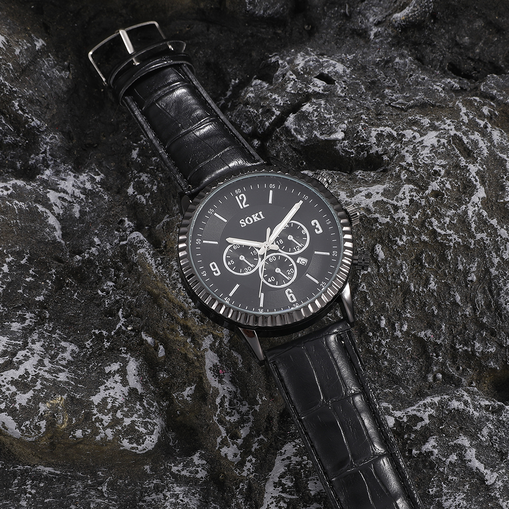 Fashion Round Buckle Quartz Menu0027s Watches