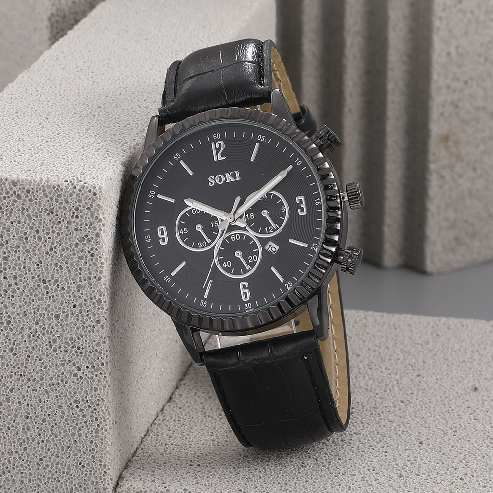 Fashion Round Buckle Quartz Menu0027s Watches