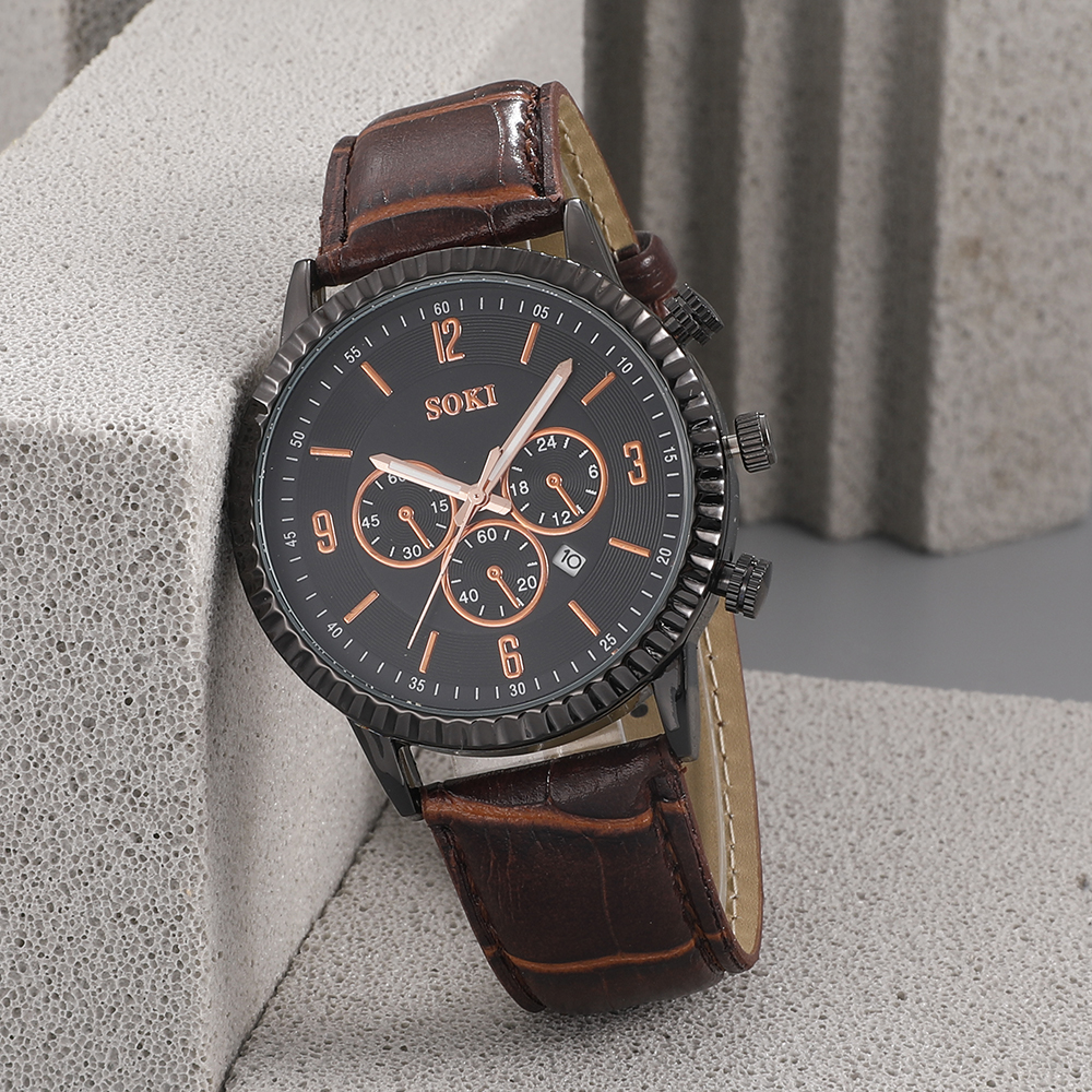 Fashion Round Buckle Quartz Menu0027s Watches