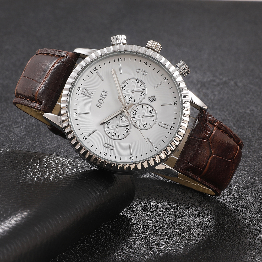 Fashion Round Buckle Quartz Menu0027s Watches