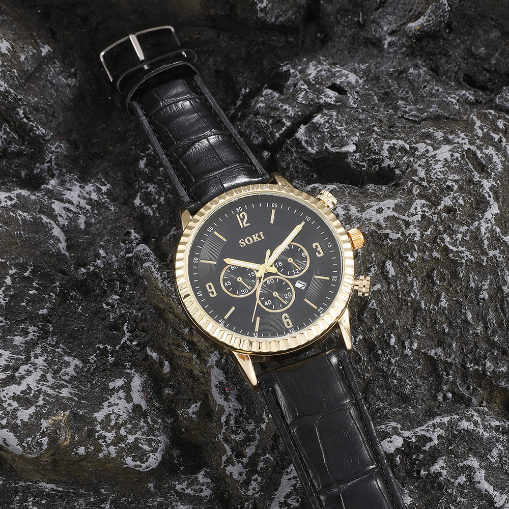 Fashion Round Buckle Quartz Menu0027s Watches