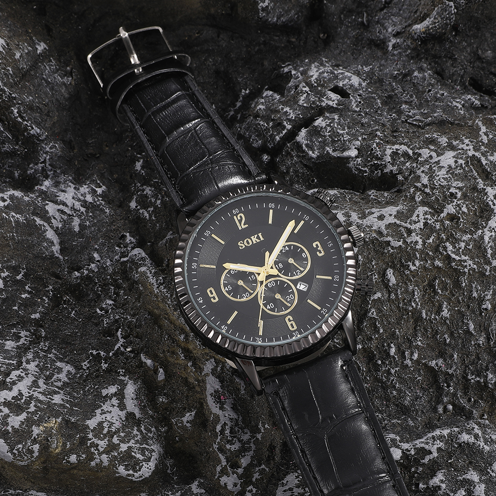 Fashion Round Buckle Quartz Menu0027s Watches