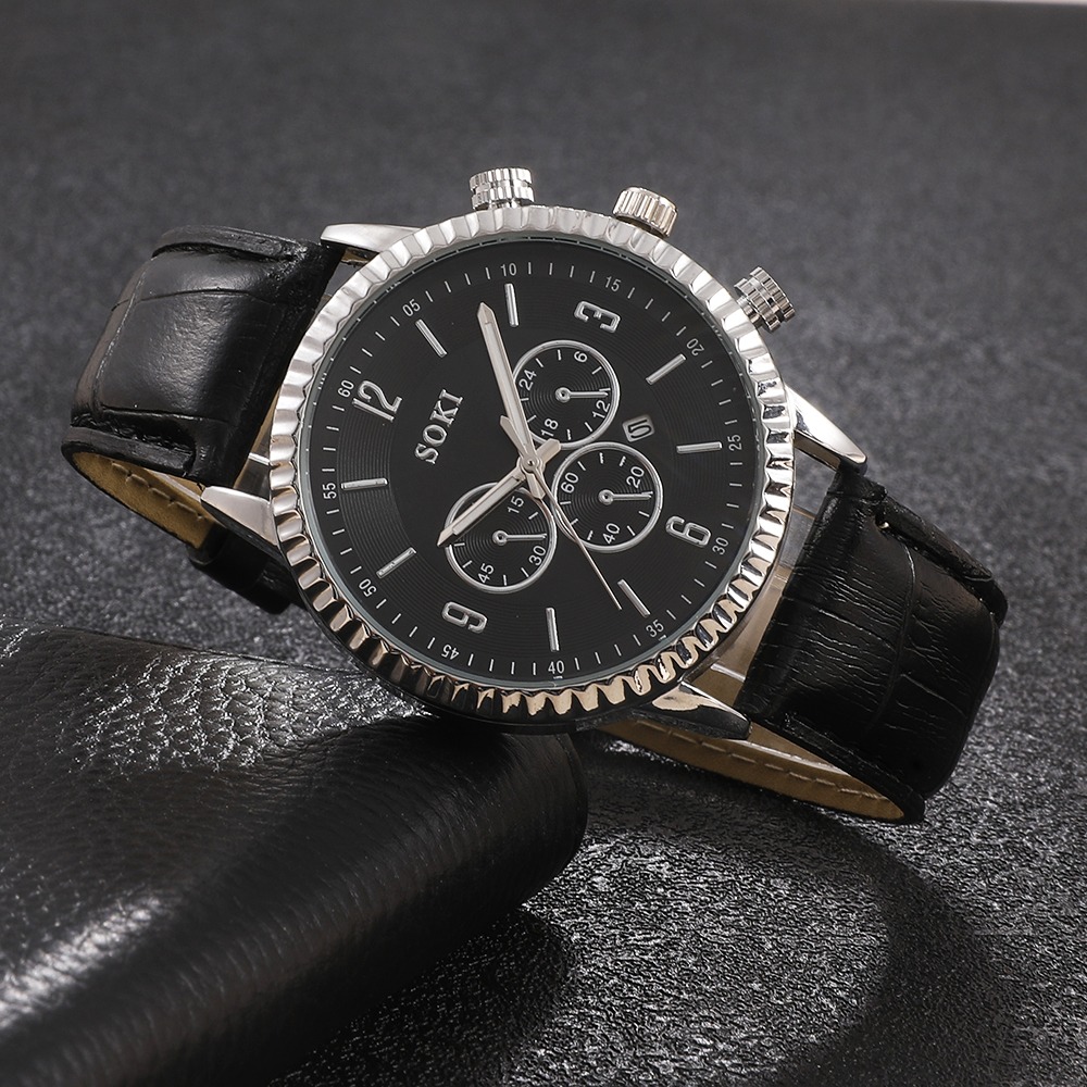 Fashion Round Buckle Quartz Menu0027s Watches
