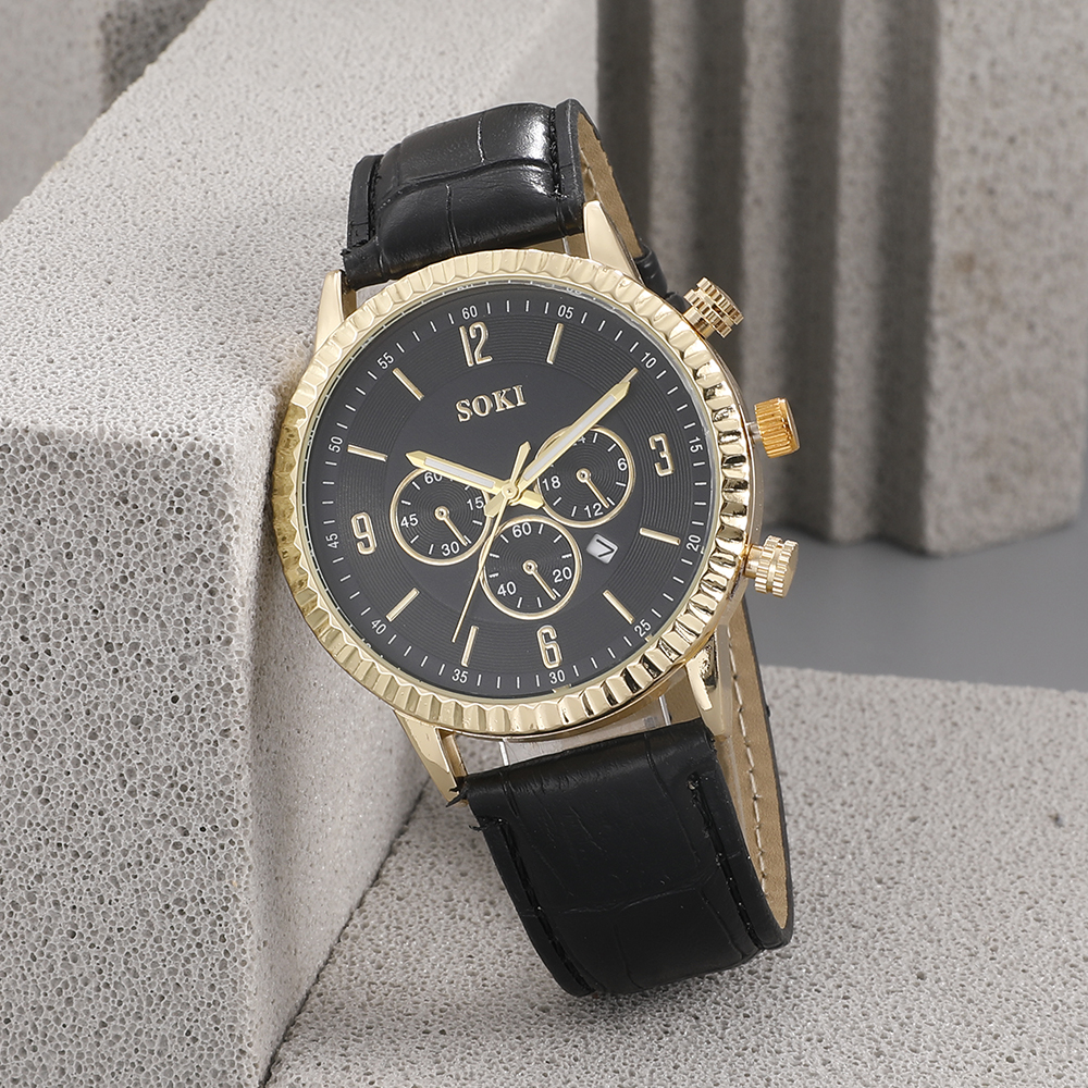 Fashion Round Buckle Quartz Menu0027s Watches