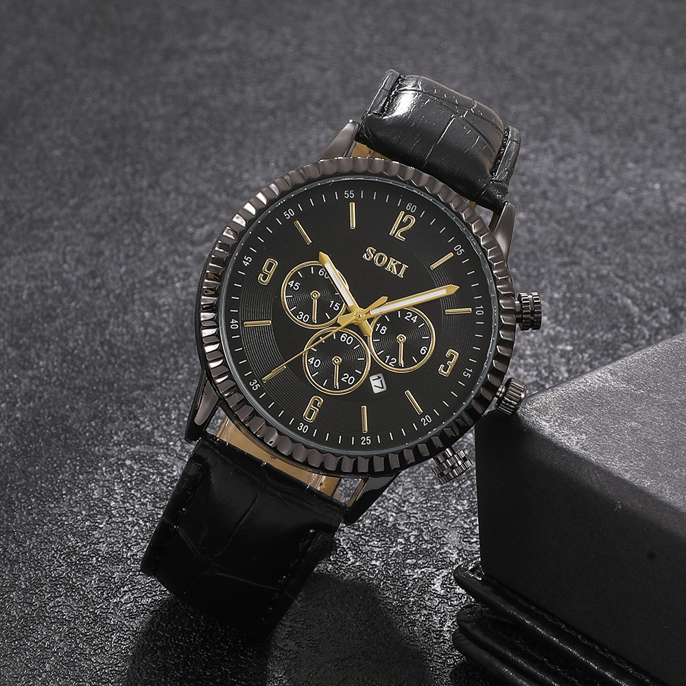 Fashion Round Buckle Quartz Menu0027s Watches
