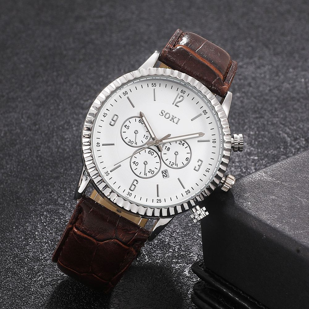 Fashion Round Buckle Quartz Menu0027s Watches