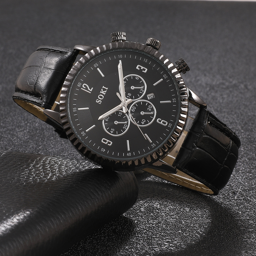 Fashion Round Buckle Quartz Menu0027s Watches