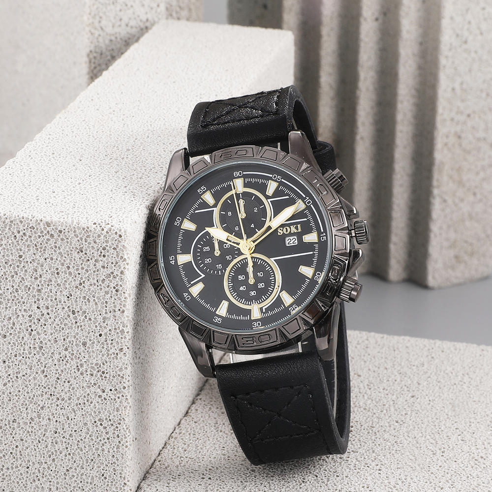 Fashion Round Buckle Quartz Menu0027s Watches
