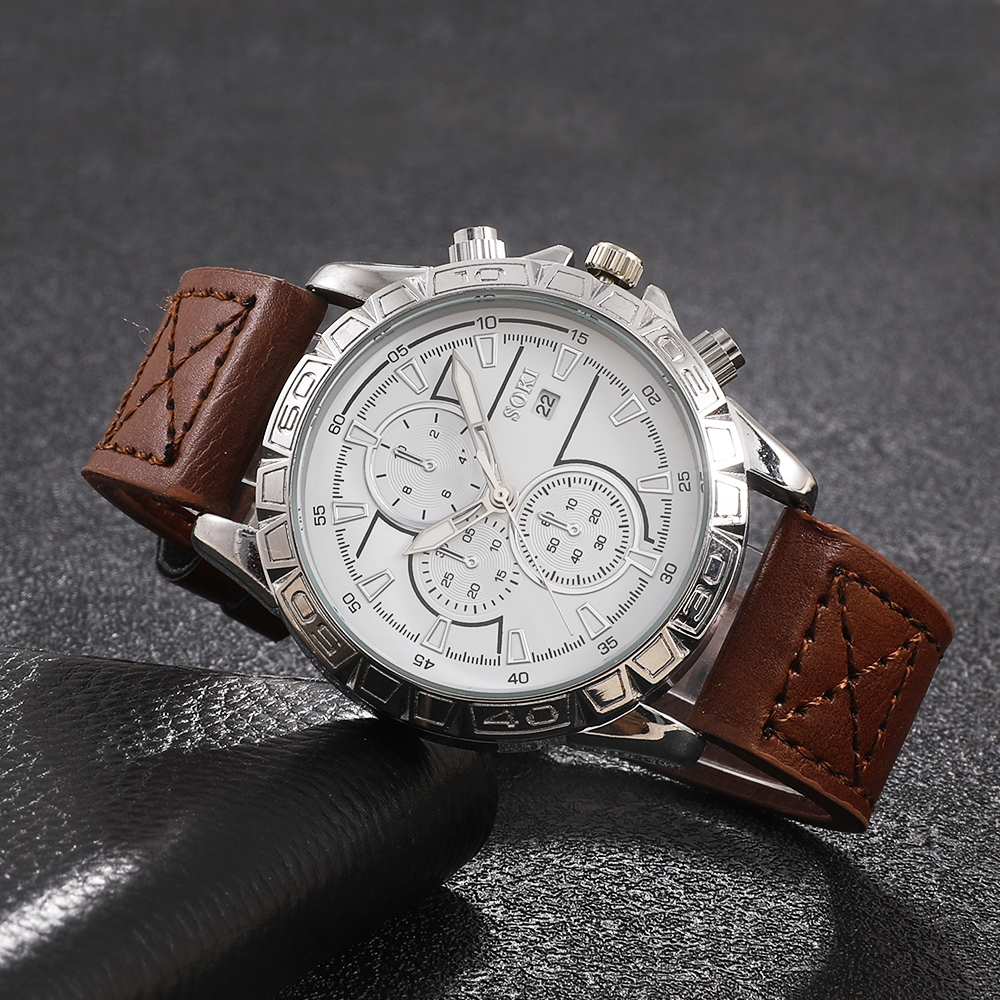Fashion Round Buckle Quartz Menu0027s Watches