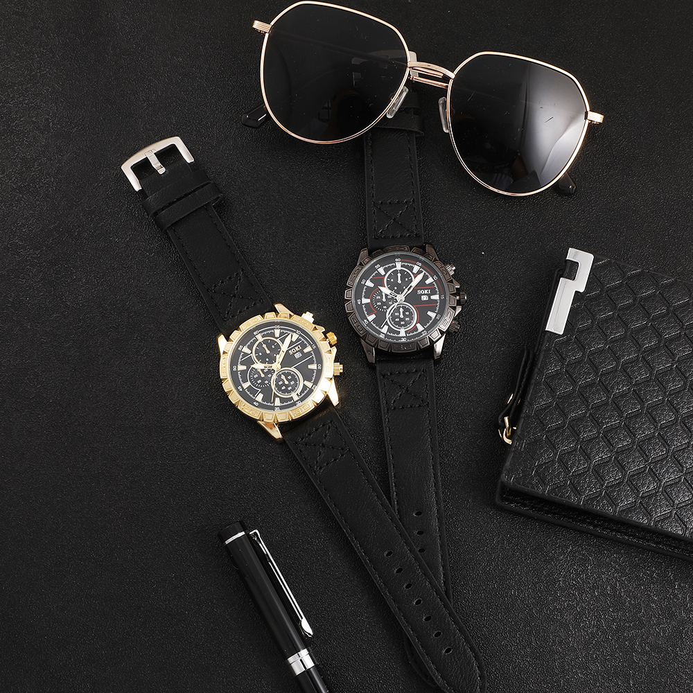 Fashion Round Buckle Quartz Menu0027s Watches