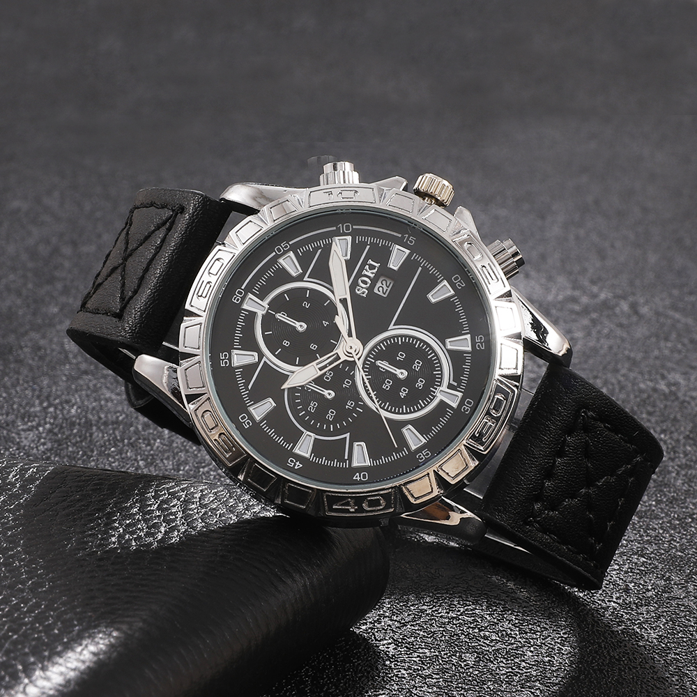 Fashion Round Buckle Quartz Menu0027s Watches