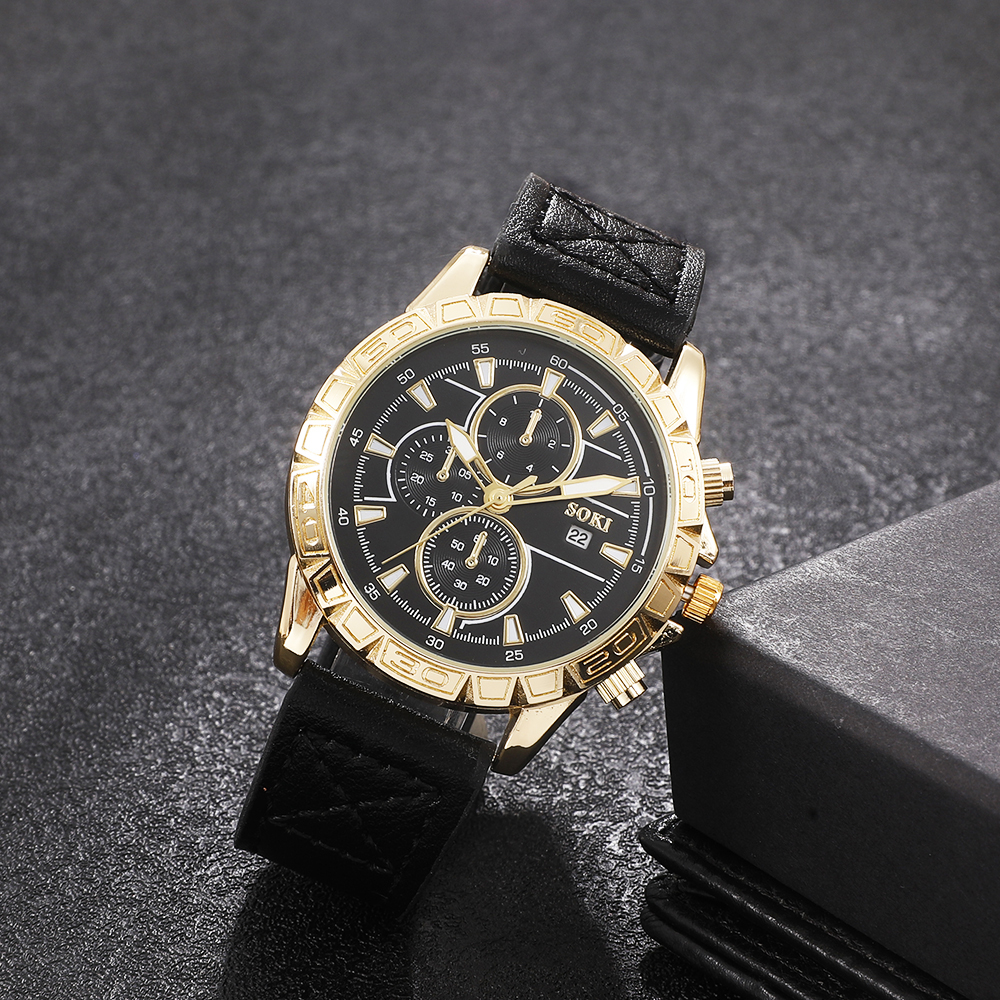 Fashion Round Buckle Quartz Menu0027s Watches