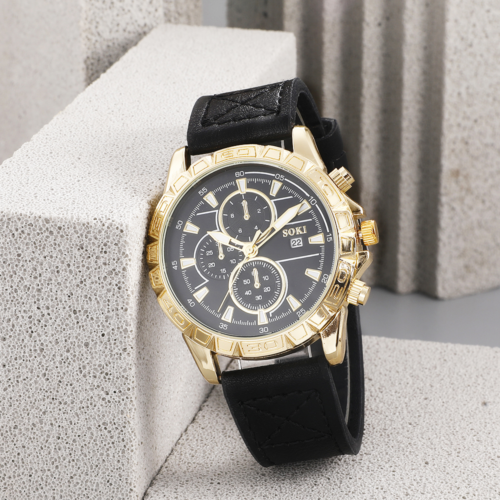 Fashion Round Buckle Quartz Menu0027s Watches