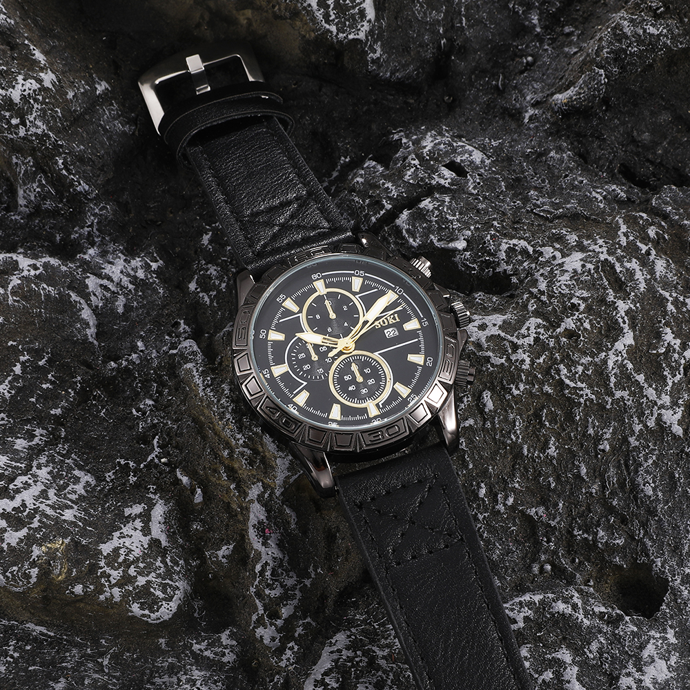 Fashion Round Buckle Quartz Menu0027s Watches