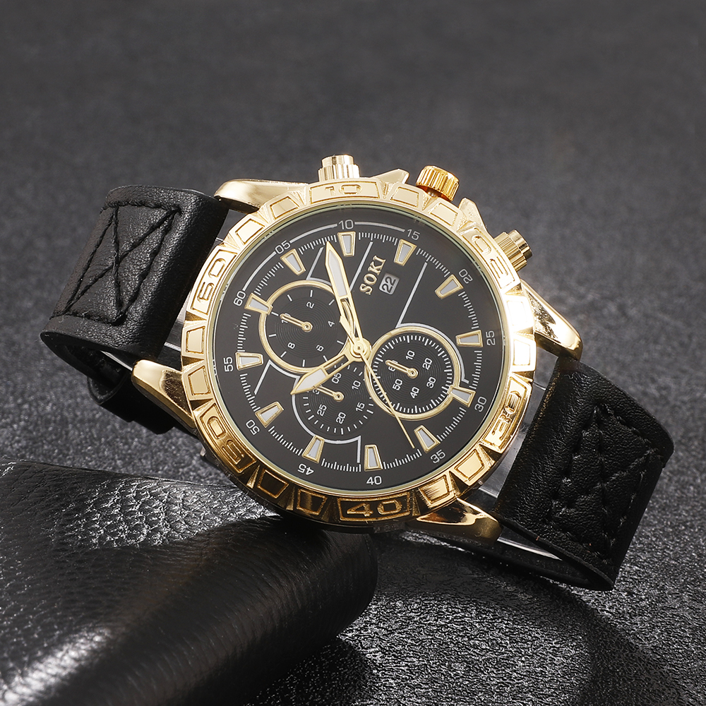 Fashion Round Buckle Quartz Menu0027s Watches