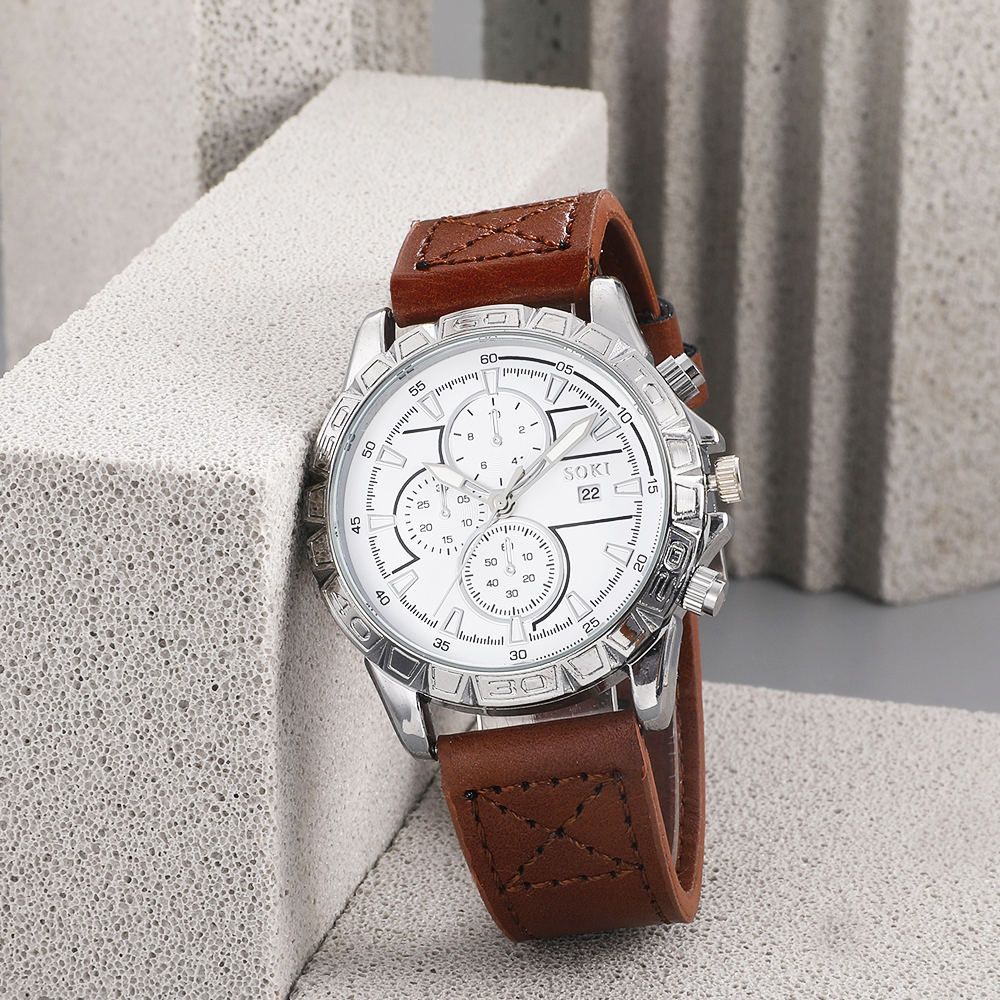 Fashion Round Buckle Quartz Menu0027s Watches