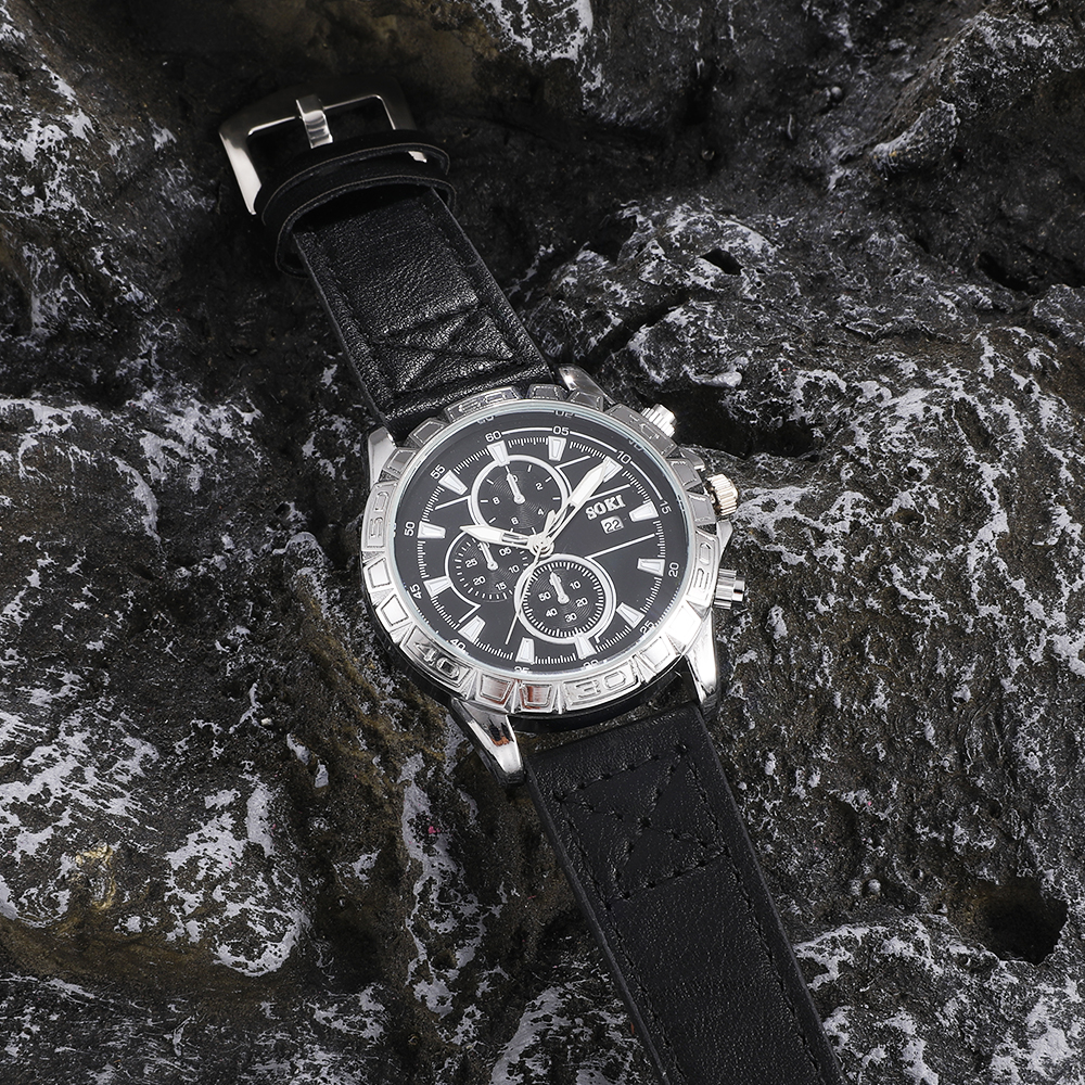 Fashion Round Buckle Quartz Menu0027s Watches