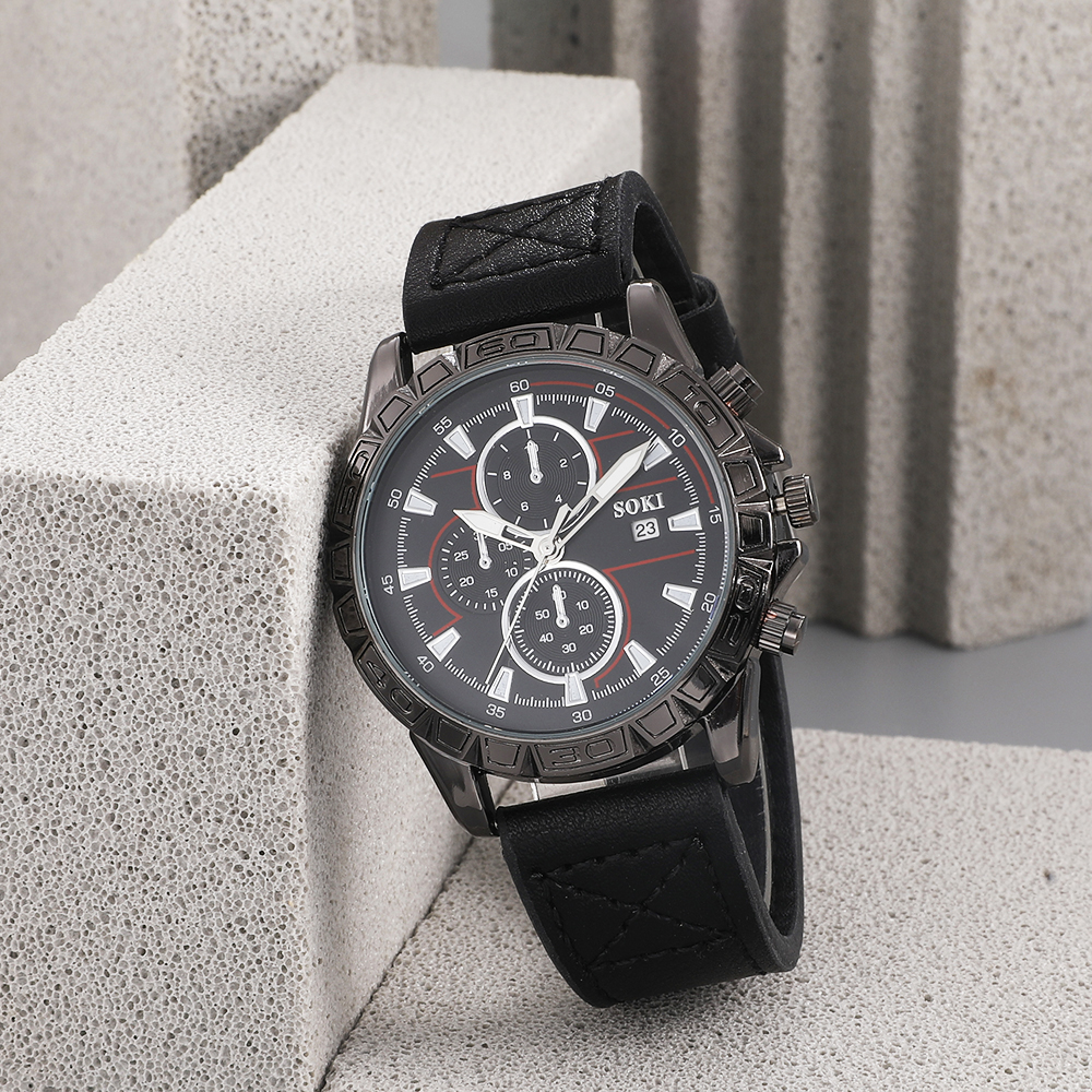 Fashion Round Buckle Quartz Menu0027s Watches