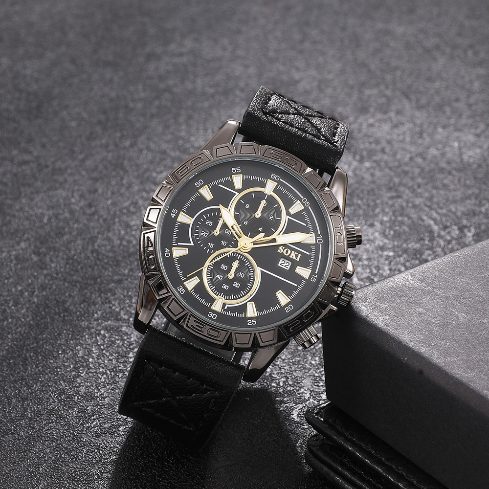 Fashion Round Buckle Quartz Menu0027s Watches