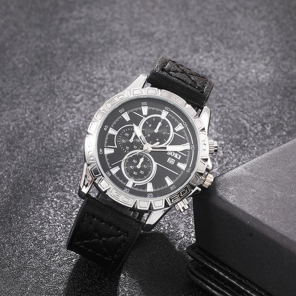 Fashion Round Buckle Quartz Menu0027s Watches