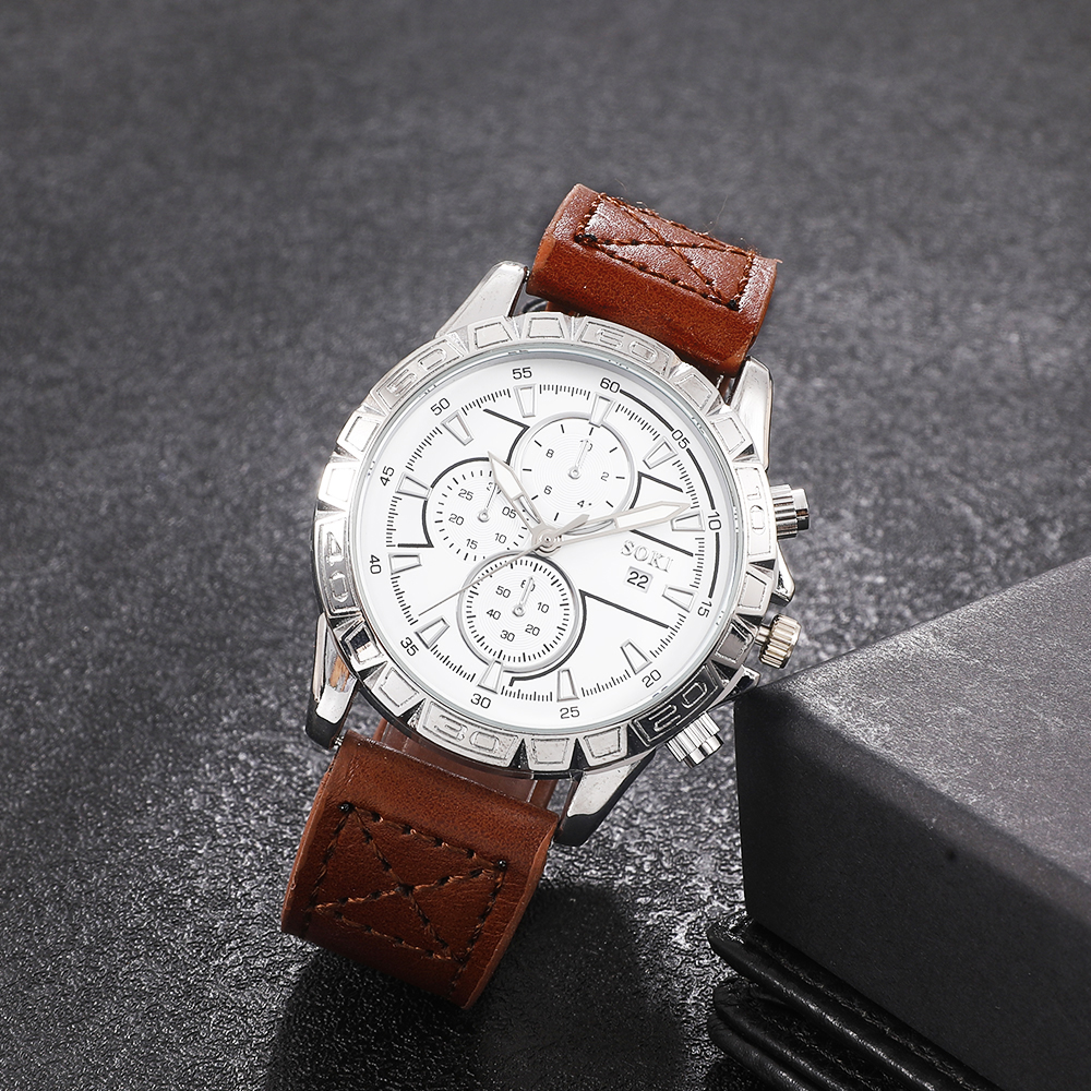 Fashion Round Buckle Quartz Menu0027s Watches