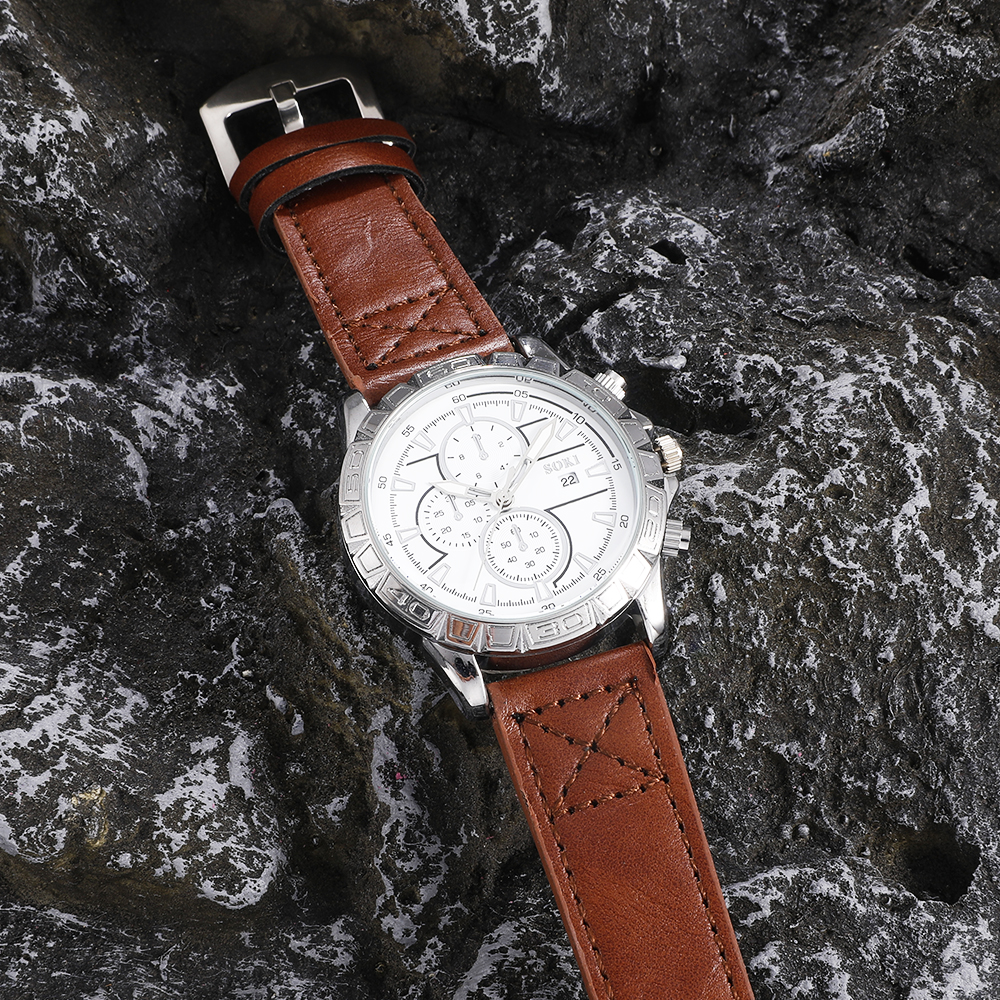 Fashion Round Buckle Quartz Menu0027s Watches