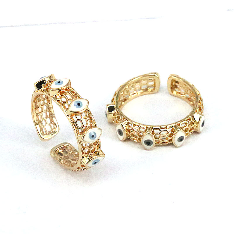 Retro Devilu0027S Eye Copper Gold Plated Open Ring 1 Piece