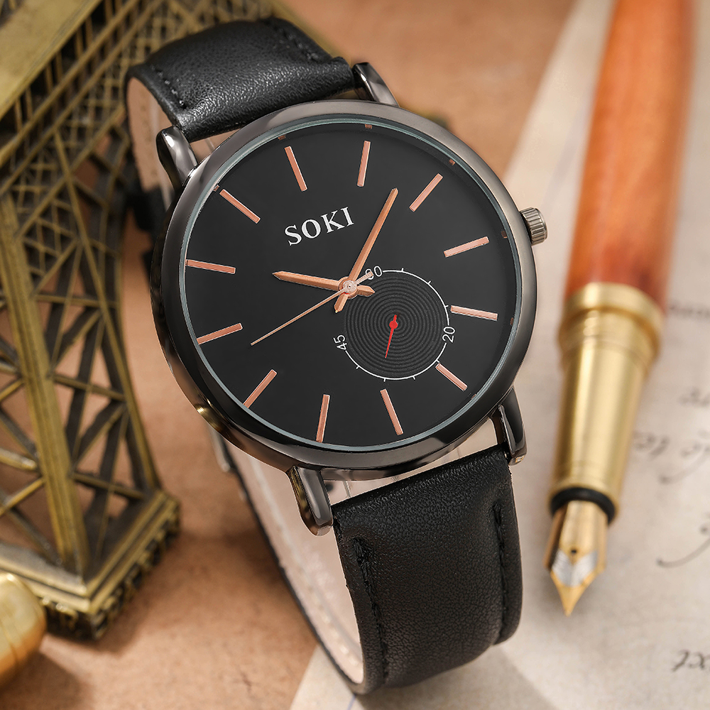 Fashion Round Buckle Quartz Menu0027s Watches