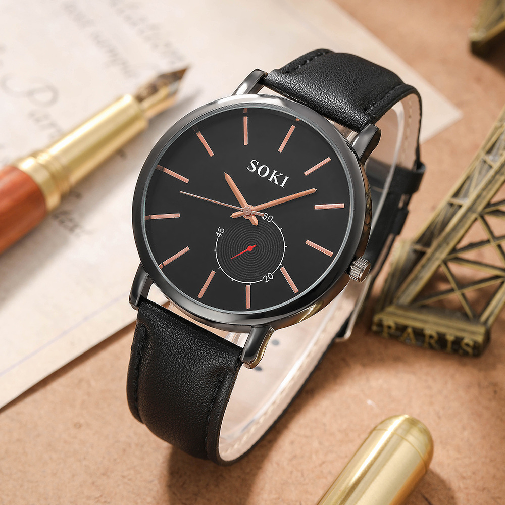 Fashion Round Buckle Quartz Menu0027s Watches