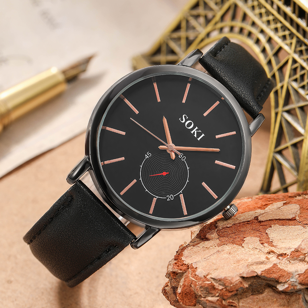 Fashion Round Buckle Quartz Menu0027s Watches