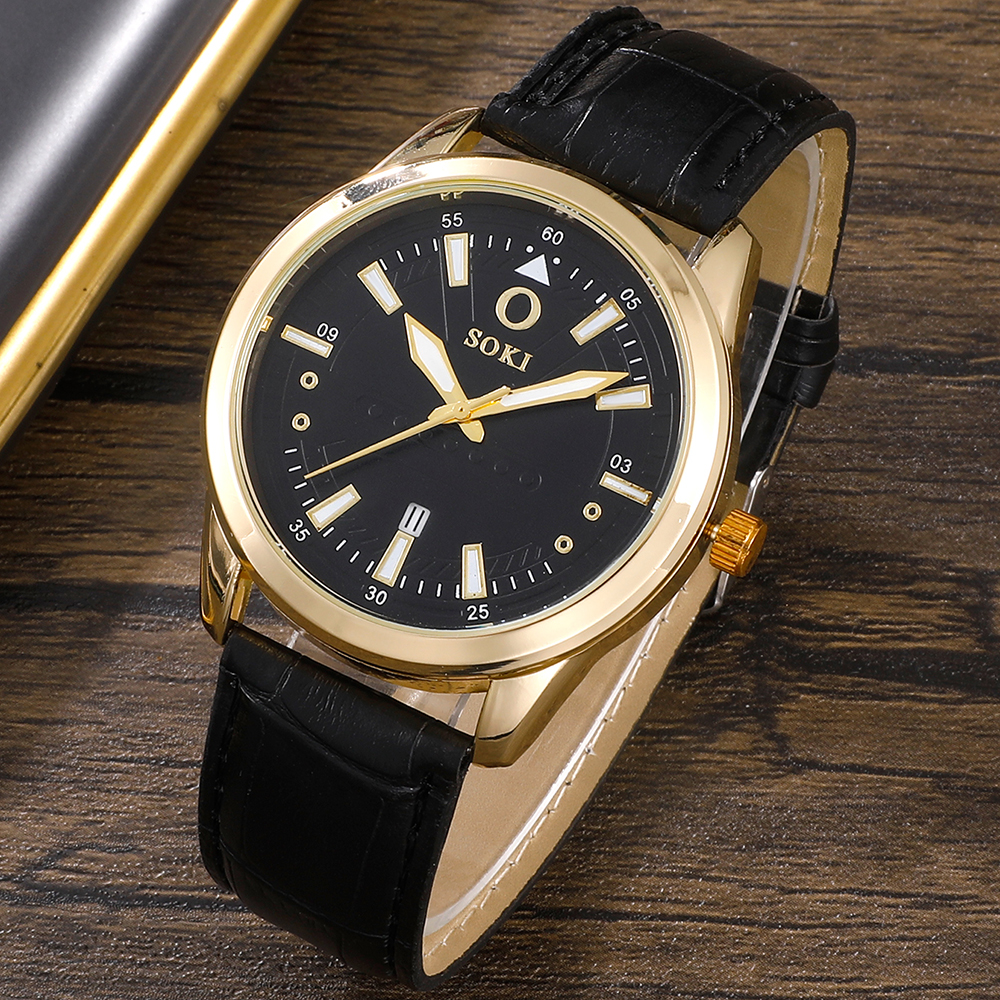 Fashion Round Buckle Quartz Menu0027s Watches
