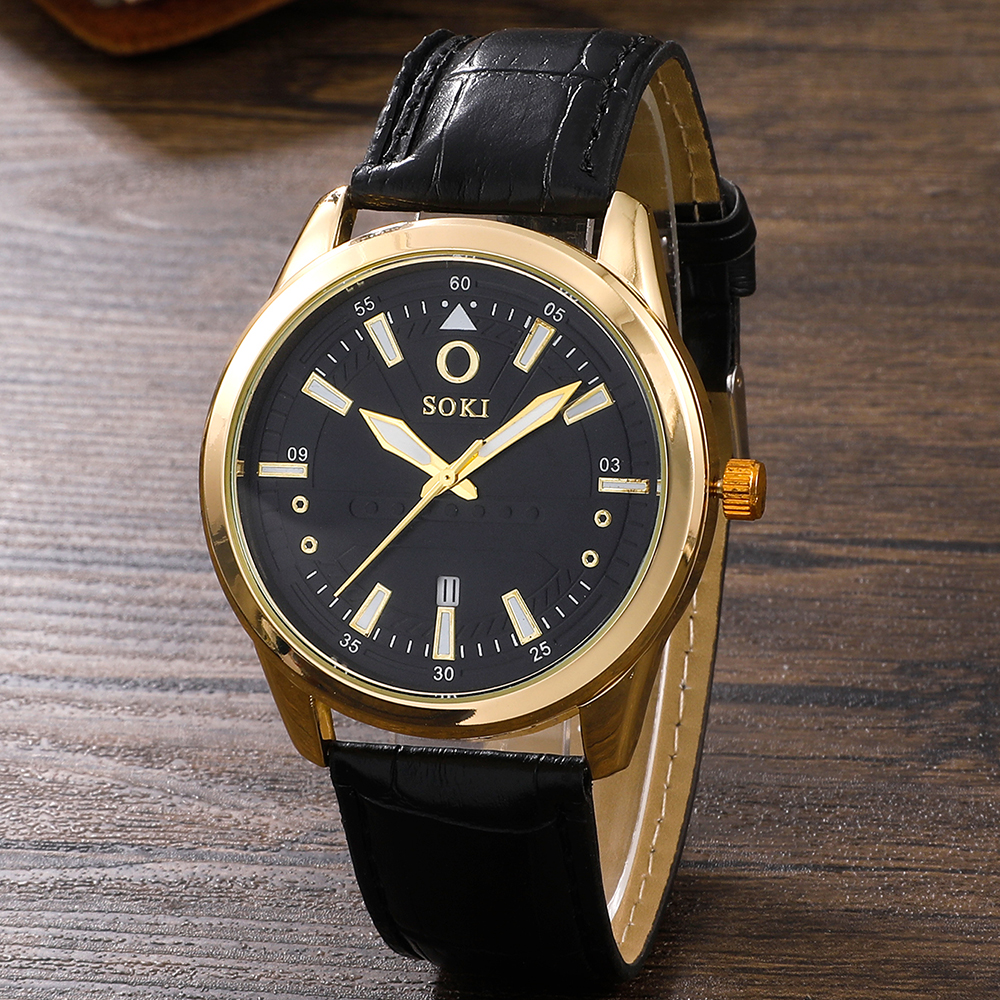 Fashion Round Buckle Quartz Menu0027s Watches
