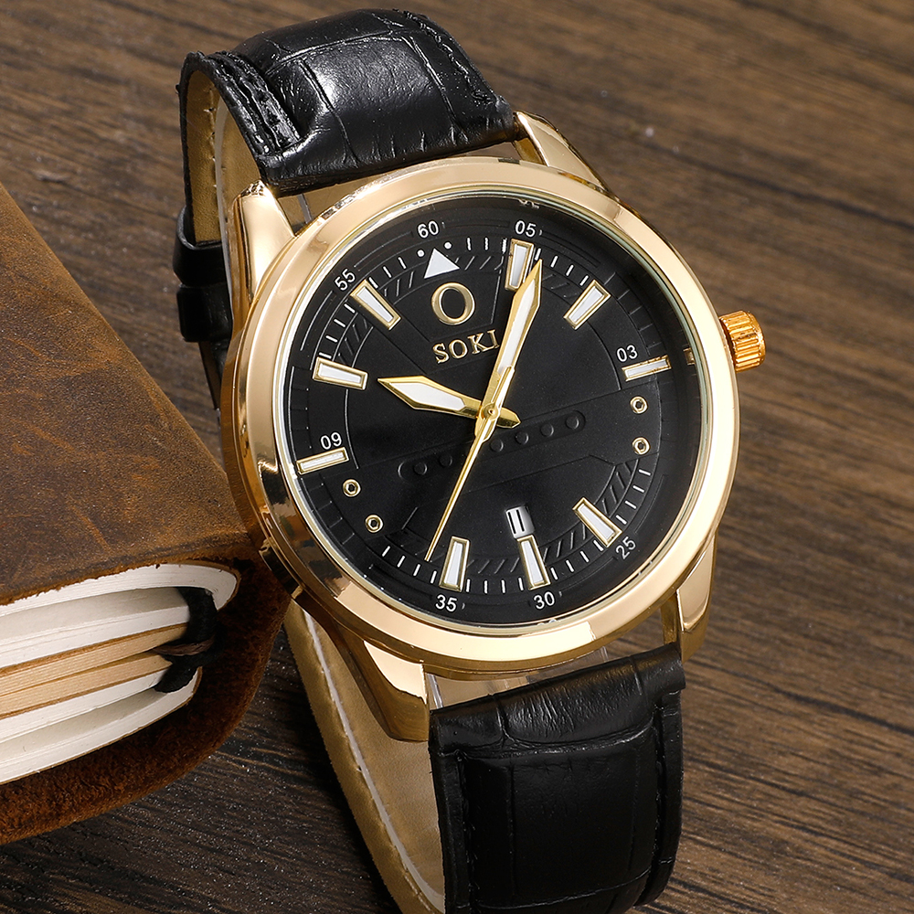 Fashion Round Buckle Quartz Menu0027s Watches