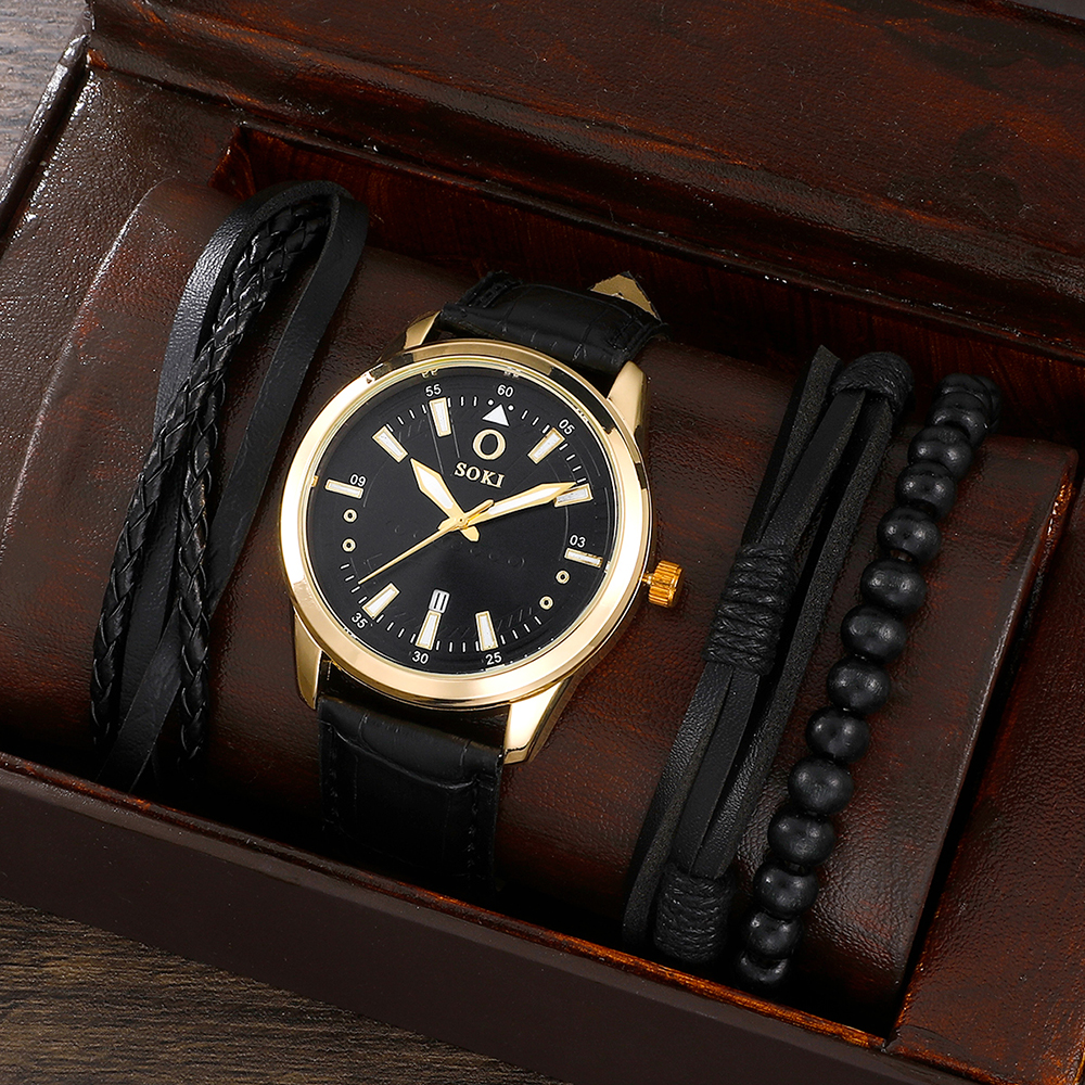 Fashion Round Buckle Quartz Menu0027s Watches