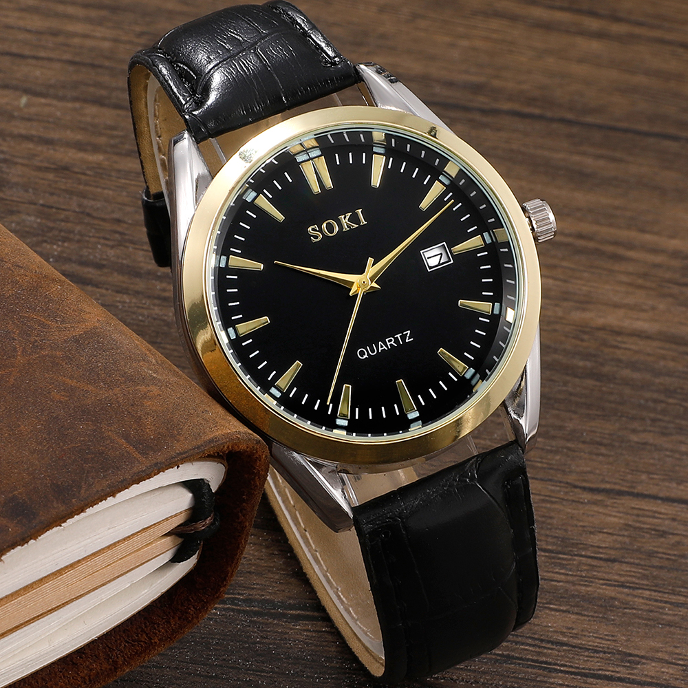 Fashion Round Buckle Quartz Menu0027s Watches