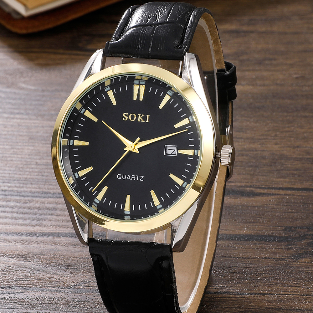 Fashion Round Buckle Quartz Menu0027s Watches