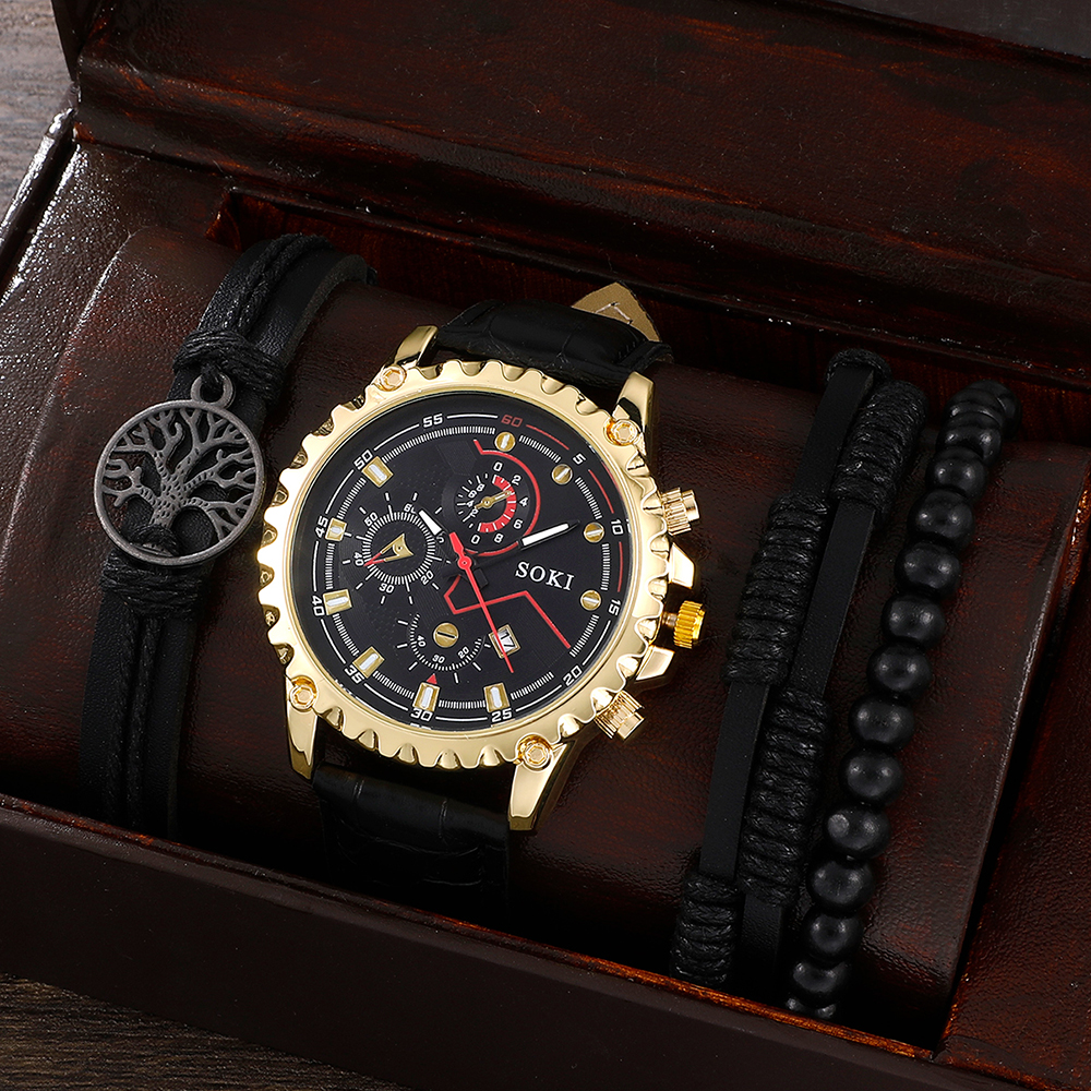 Fashion Round Buckle Quartz Menu0027s Watches