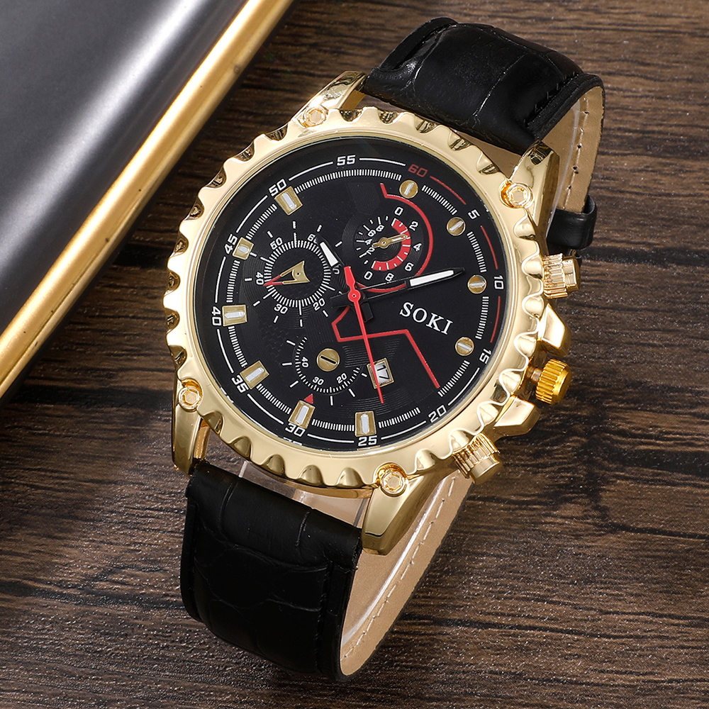 Fashion Round Buckle Quartz Menu0027s Watches