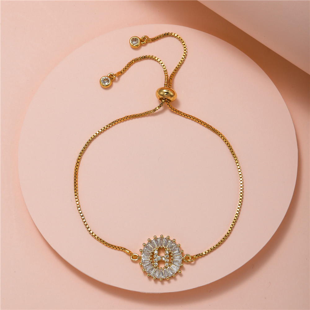 Fashion Letter Alloy Inlay Artificial Gemstones Womenu0027S Bracelets 1 Piece
