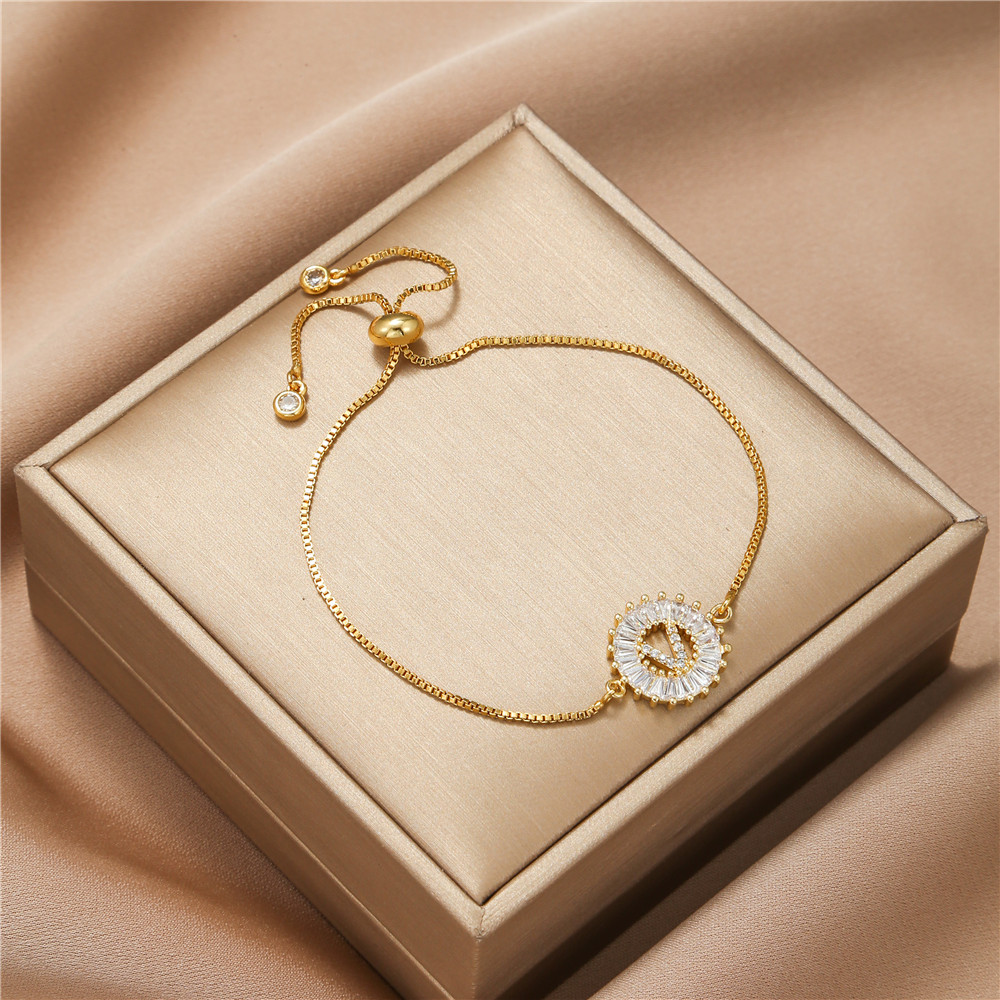 Fashion Letter Alloy Inlay Artificial Gemstones Womenu0027S Bracelets 1 Piece