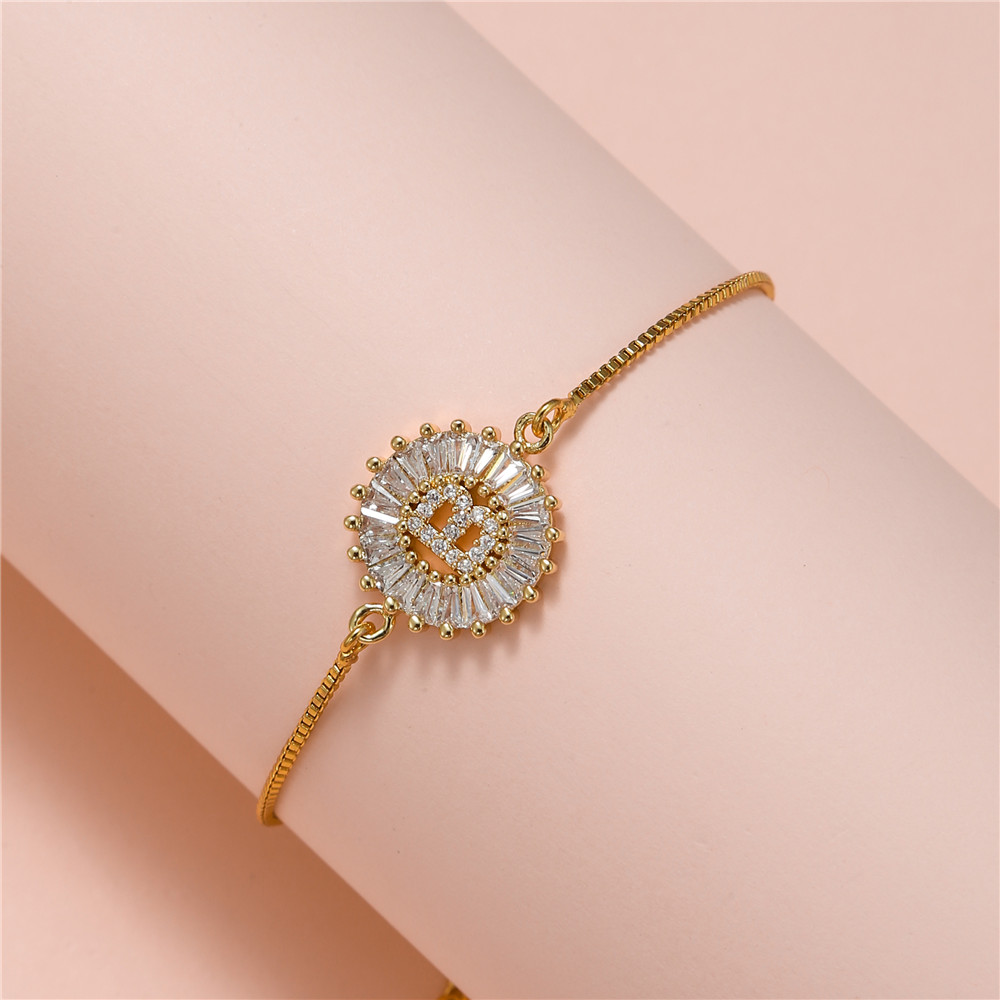 Fashion Letter Alloy Inlay Artificial Gemstones Womenu0027S Bracelets 1 Piece