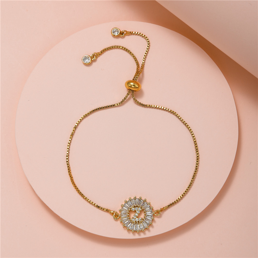 Fashion Letter Alloy Inlay Artificial Gemstones Womenu0027S Bracelets 1 Piece