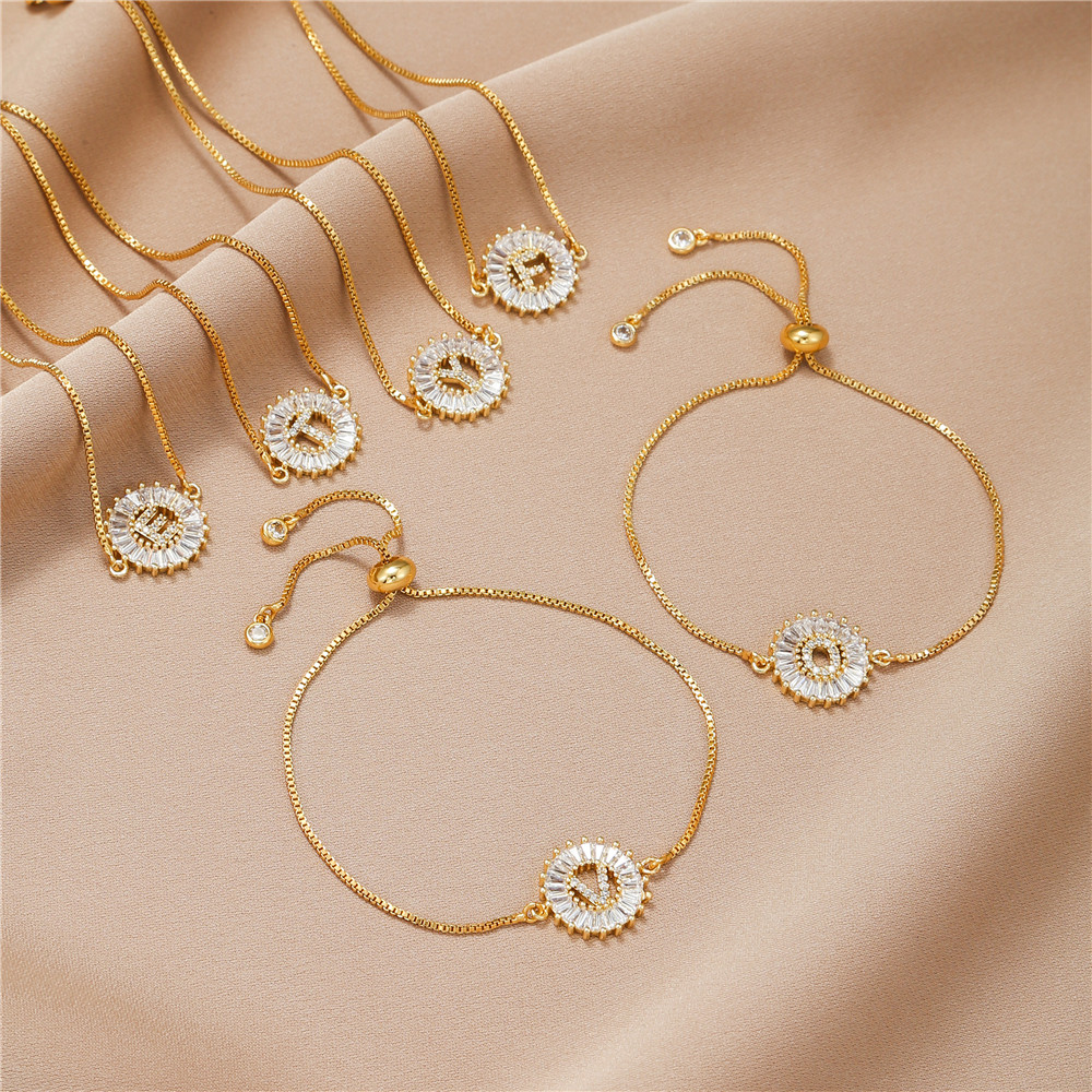 Fashion Letter Alloy Inlay Artificial Gemstones Womenu0027S Bracelets 1 Piece
