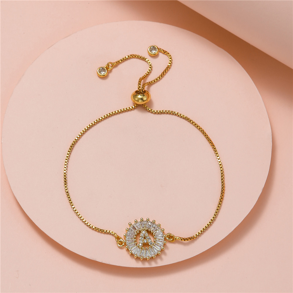 Fashion Letter Alloy Inlay Artificial Gemstones Womenu0027S Bracelets 1 Piece