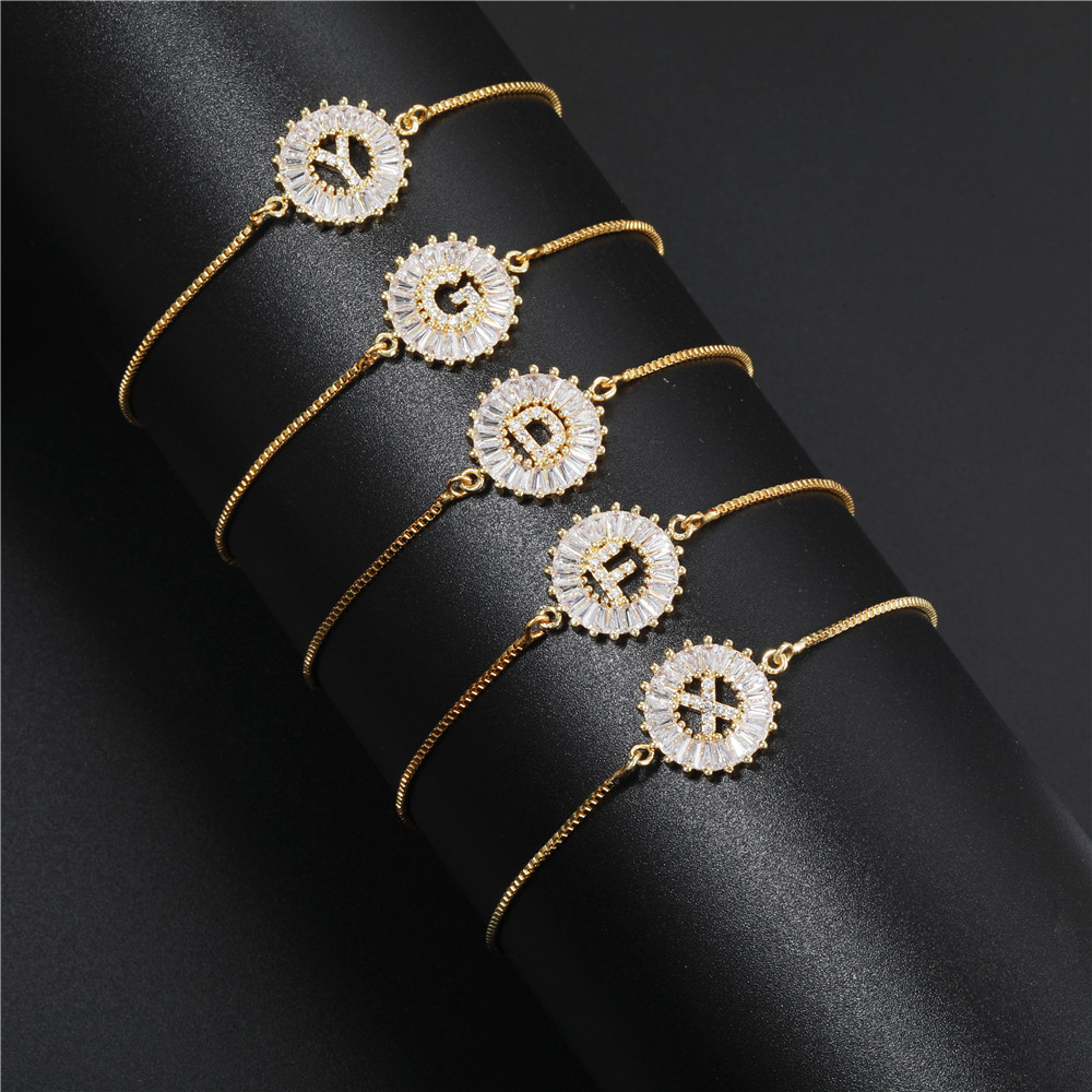 Fashion Letter Alloy Inlay Artificial Gemstones Womenu0027S Bracelets 1 Piece