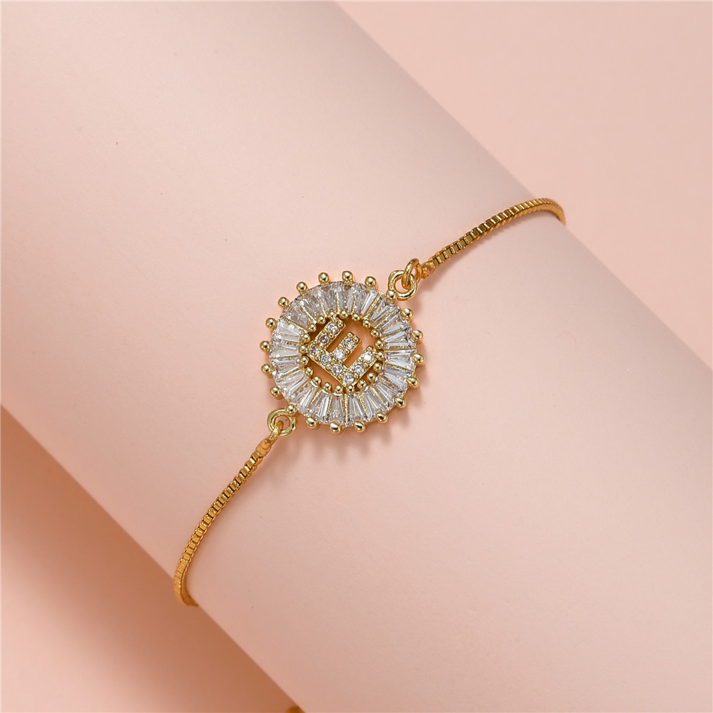 Fashion Letter Alloy Inlay Artificial Gemstones Womenu0027S Bracelets 1 Piece